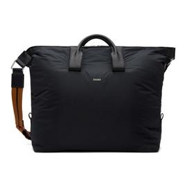 ZEGNA Black Technical Fabric Holdall Duffle Bag 241142M169000