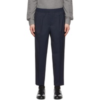 ZEGNA Navy Wool Trousers 222142M191005