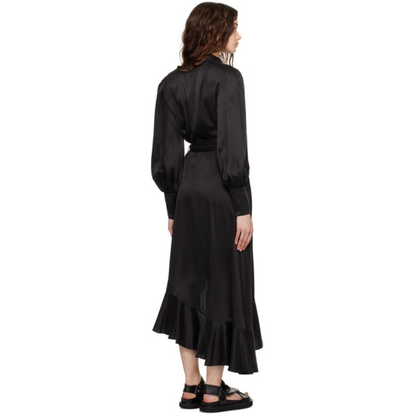  ZIMMERMANN Black Wrap Midi Dress 241191F054004