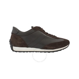 Tods Mens Dark Brown Suede And Leather Lace-Up Sneakers XXM70A0Z300IXMS800
