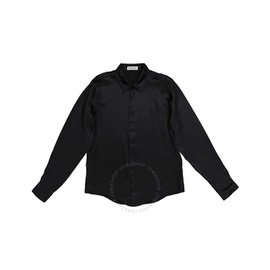 발렌시아가 Balenciaga Ladies Black Silk Shirt 596133 TGN03 1000