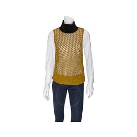 버버리 Burberry Ladies Sleeveless Mesh Knit Turtleneck Top In Vibrant Yellow 8003768