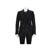 버버리 Burberry Lightweight Wool-Silk Tailored Riding Jacket in Black 8001295
