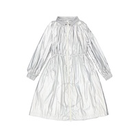 몽클레어 Moncler Ladies Silver Akubens Laminated Nylon Coat G10931C59480-53A48-900
