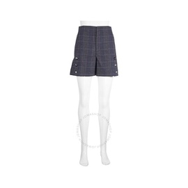 Chloe Ladies Virgin Wool High-waist Plaid Shorts CHC19WSH011694A936