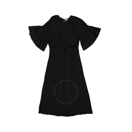 로에베 Loewe Ladies Ruffled Sleeves Dress In Black S2106310RO.1100