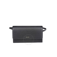 Bally Lafford Black Leather Wallet Crossbody Bag 6219353