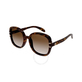 구찌 Gucci Gradient Brown Square Ladies Sunglasses GG1068SA 002 57