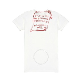 메종마르지엘라 Maison Margiela Mens White Scroll-print Crew-neck T-shirt S50GC0648-S23865-961