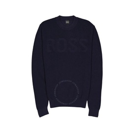 휴고 Hugo Boss Mens Blue Neron Boss Logo Sweater 50457696-404