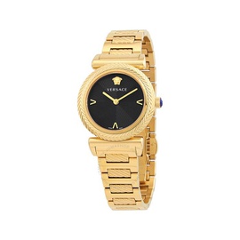 베르사체 Versace V Motif Quartz Black Dial Ladies Watch VERE02220