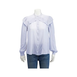 Chloe Ladies Blue Crepe De Chine Shirt With Plelated Details CHC20SHT6900449W