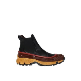 버버리 Burberry Mens Contrast Sole Leather Chelsea Boots 8020329