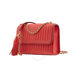 Tory Burch Fleming Studded Small Convertible Leather Shoulder Bag - Red 52310 612