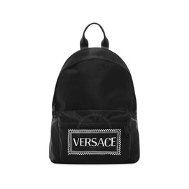 베르사체 Versace Box Logo Print Backpack In Black DFZ5350 DNYVER KNBN