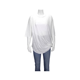 로에베 Loewe Linen Asymmetric T-shirt In White S6109470PC.2100