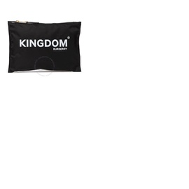 버버리 Burberry Medium Kingdom Print Cotton Pouch in Black 8010628