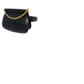 맥스마라 Max Mara Ladies Jana Croco Embossed Leather Belt Bag In Black 45161797060042BLK