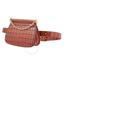 맥스마라 Max Mara Ladies Jana Croco Embossed Leather Belt Bag 45161797060042