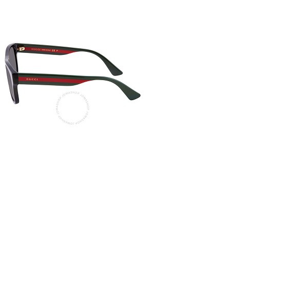 구찌 구찌 Gucci Polarized Grey Rectangular Mens Sunglasses GG0341S 002 56