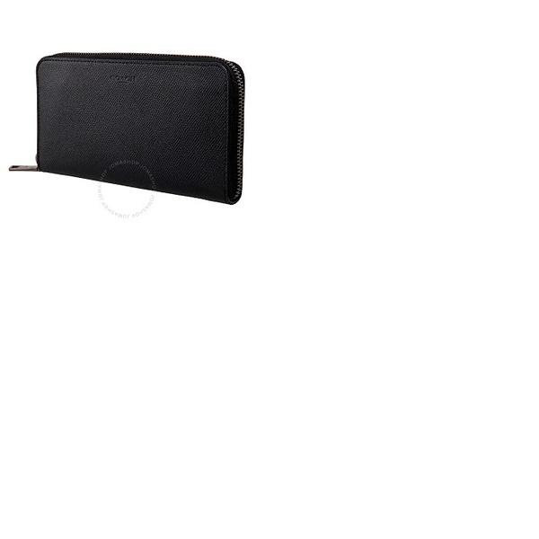 코치 Coach Black Mens Accordion Wallet In Crossgrain Leather 25607 BLK