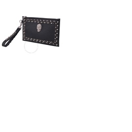 Philipp Plein Ladies Black Faux-leather Crystal Stud Clutch Bag S19A WBB0361 PCO011N
