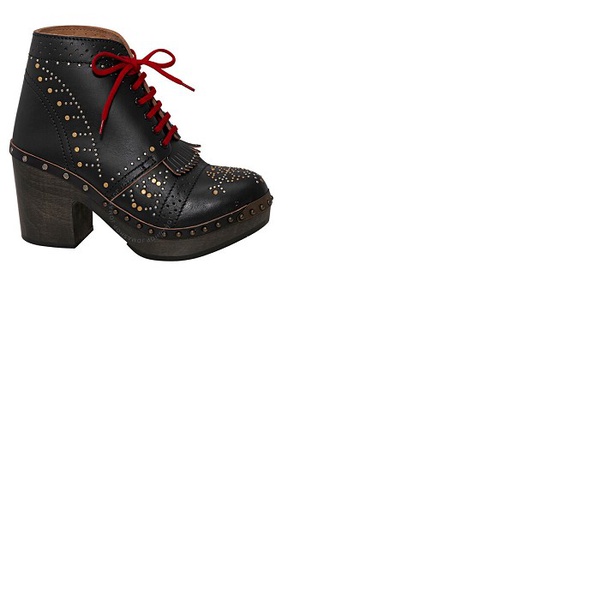 버버리 버버리 Burberry Riveted Antrim Leather Block-heel Clog Boots 4069392
