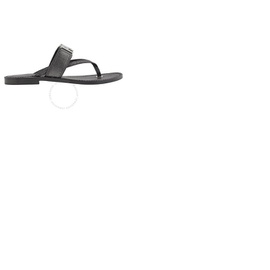 Philipp Plein Ladies Black Crystal Plein Flat Sandals P19S WSA0278 PLE075N