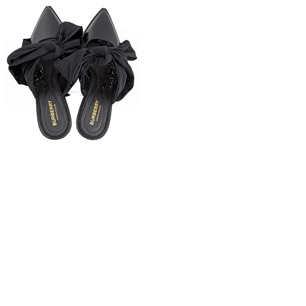 버버리 버버리 Burberry Black Synthetic Tillington Ankle-wrap Mules 8029974