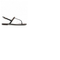 쥬세페 자노티 Giuseppe Zanotti Ladies Black Musicaa Monogram Thong Sandals E200042/001