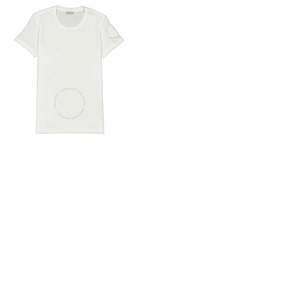몽클레어 몽클레어 Moncler Ladies Logo Patch Sleeve T-Shirt in White E20938090460-V8058-033