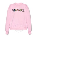베르사체 Versace Pink Cotton Logo Embroidered Sweatshirt 1004130-1A01812-1PB90
