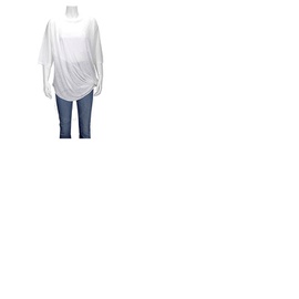 로에베 Loewe Linen Asymmetric T-shirt In White S6109470PC.2100