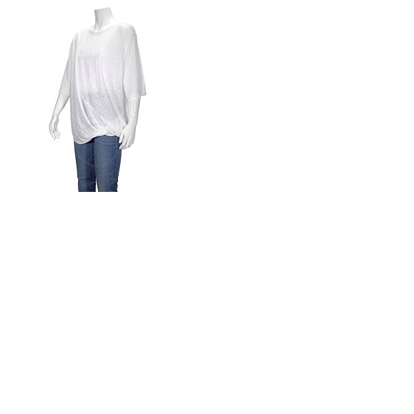 로에베 로에베 Loewe Linen Asymmetric T-shirt In White S6109470PC.2100