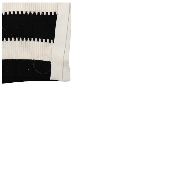 버버리 버버리 Burberry Mens Black Side-slit Striped Rib Knit Wool Sweater 4559721