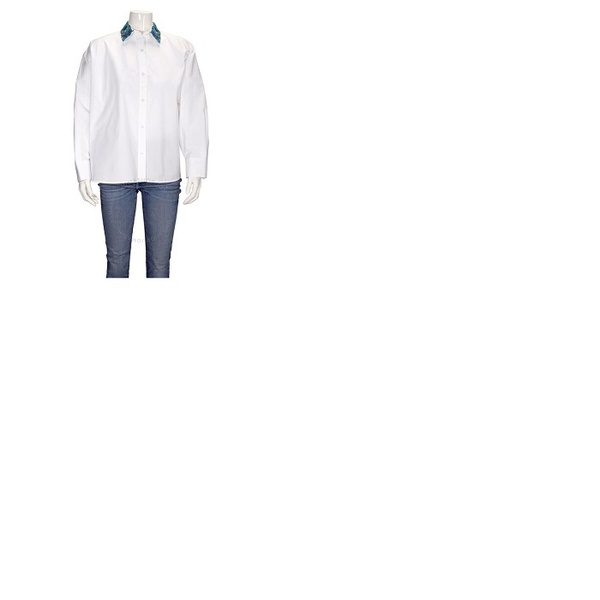 로에베 로에베 Loewe Embroidered Collar Shirt In White S2109760GA.2100
