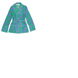 오프화이트 Off-White Leaf-Print Pyjama-Style Shirt in Blue/Green OWGA065R20H150903040