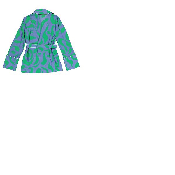  오프화이트 Off-White Leaf-Print Pyjama-Style Shirt in Blue/Green OWGA065R20H150903040