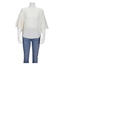 발렌티노 Valentino Garavani Ladies White Ruffle Sleeves Silk Blouse AE4101MHA03