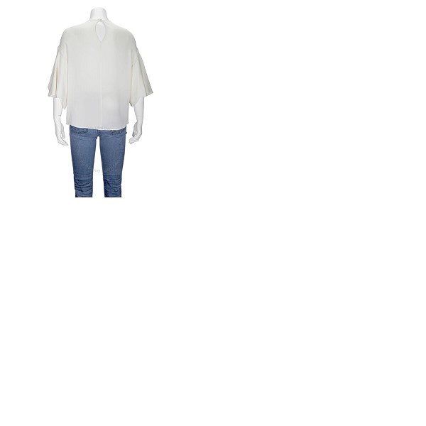  발렌티노 Valentino Garavani Ladies White Ruffle Sleeves Silk Blouse AE4101MHA03