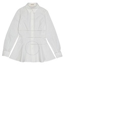 Alaia Ladies White Japanese Poplin Corset Shirt AS9C786RT001 C000