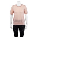 버버리 Burberry Short-sleeve Cashmere Sweater In Thistle Pink 4071794