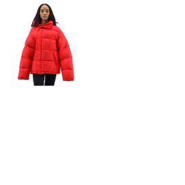 발렌시아가 Balenciaga Ladies Off-Shoulder Puffer Jacket-Red 662996 TIO54 6174