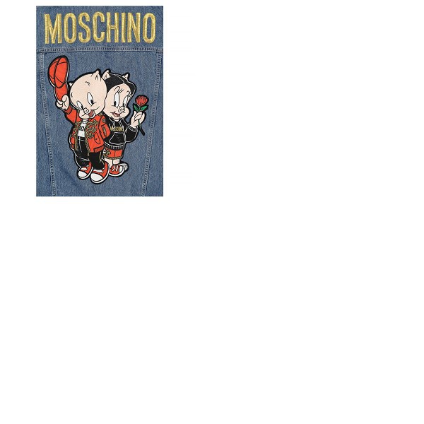  모스키노 Moschino Ladies Porky Pig Patch Denim Jacket A 0579 1020 1295