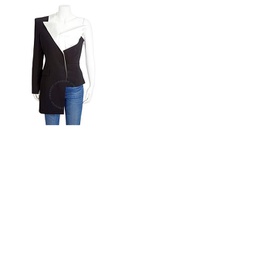 발망 Balmain Ladies Asymmetric One-shoulder Blazer RF00710207D-EAB