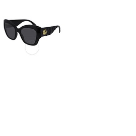 구찌 Gucci Grey Butterfly Ladies Sunglasses GG0808S 001 53