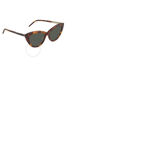 생로랑 생로랑 Saint Laurent Green Cat Eye Ladies Sunglasses SL M81 003 55