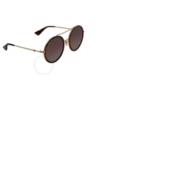 구찌 Gucci Green Gradient Round Ladies Sunglasses GG0061S 003 56