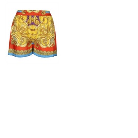 베르사체 Versace Ladies Heritage Baroque Print Silk Shorts 1004626-1A03489-5L290