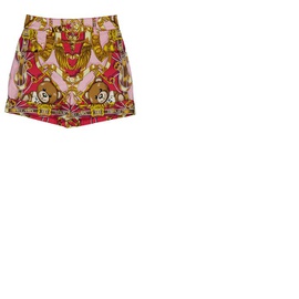 모스키노 Moschino Ladies Fantasia Rosa Teddy Scarf High-waisted Shorts 0306 5551 1224